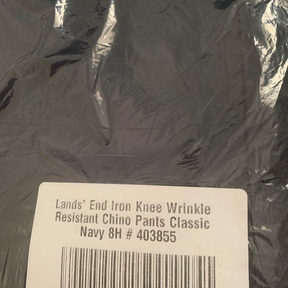 NWT LANDS' END BOY'S IRON KNEE WRINKLE RESISTANT CHINO PANTS CLASSIC NAVY - Picture 4 of 14